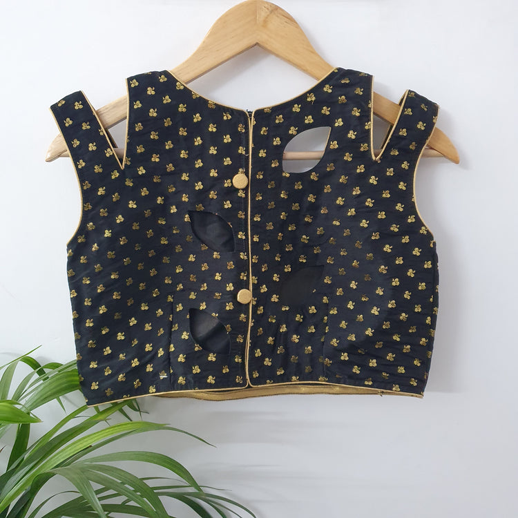 Black Color Designer Blouse With Golden work