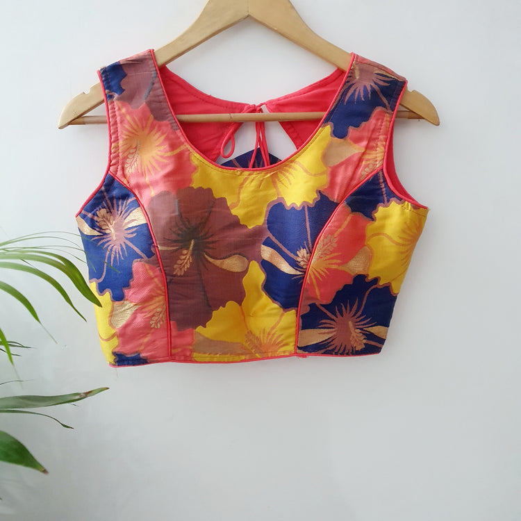 Multicolour Floral Printed Designer Blouse