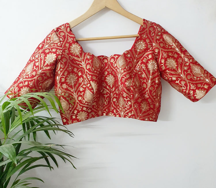 Red Banarasi Designer Blouse