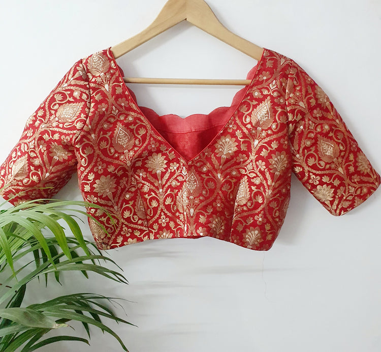 Red Banarasi Designer Blouse