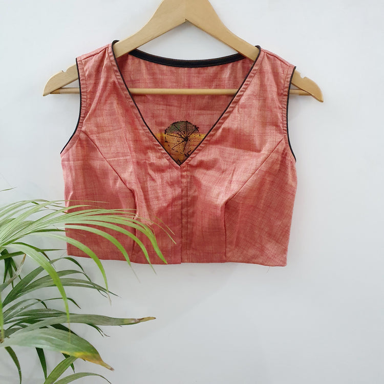 Handpaint and Kantha Stitch Cotton Blouse