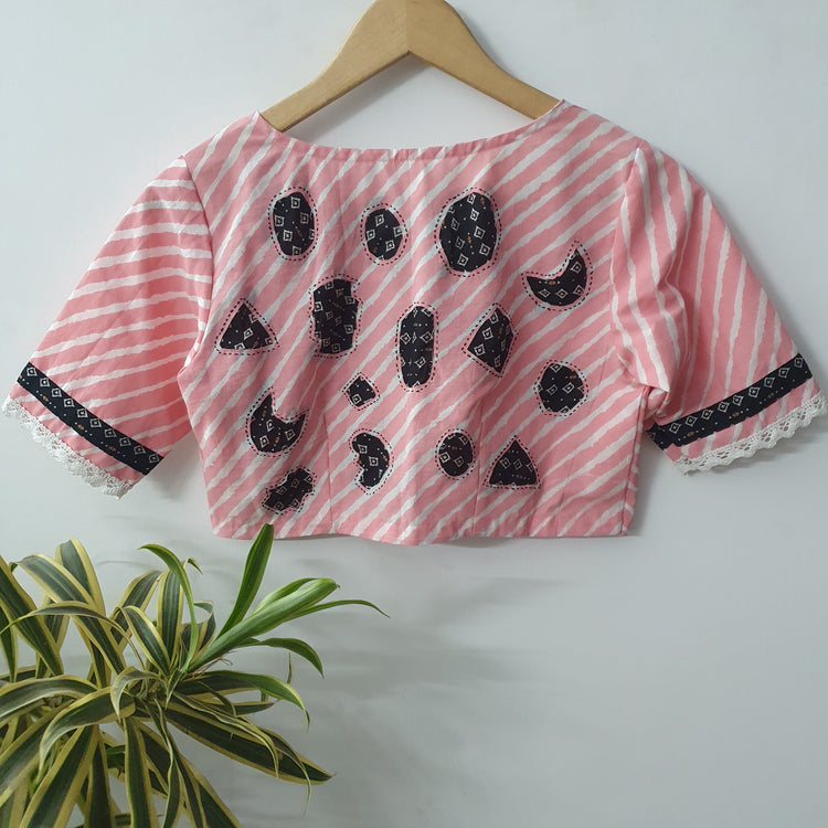 Baby Pink Applique Cotton Blouse