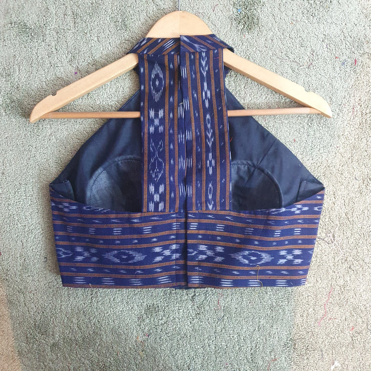 Blue Ikkat Printed Cotton Blouse