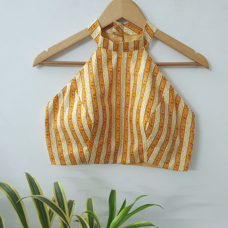 Yellow Printed Cotton Blouse