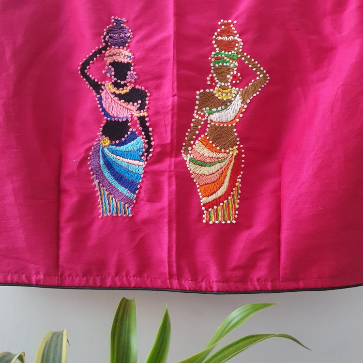 Hand Embroidered  Pink Designer Blouse