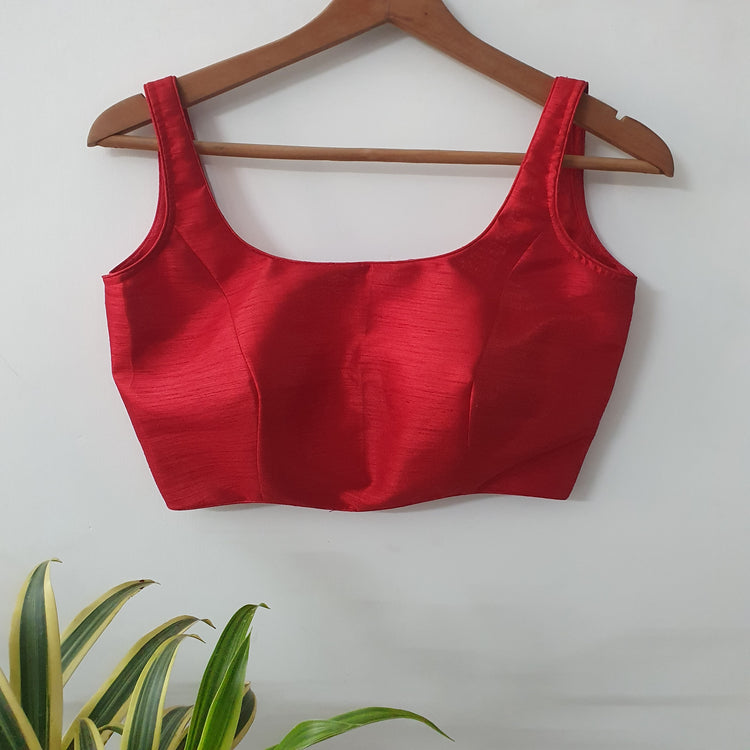 Red Sleeveless Designer Blouse