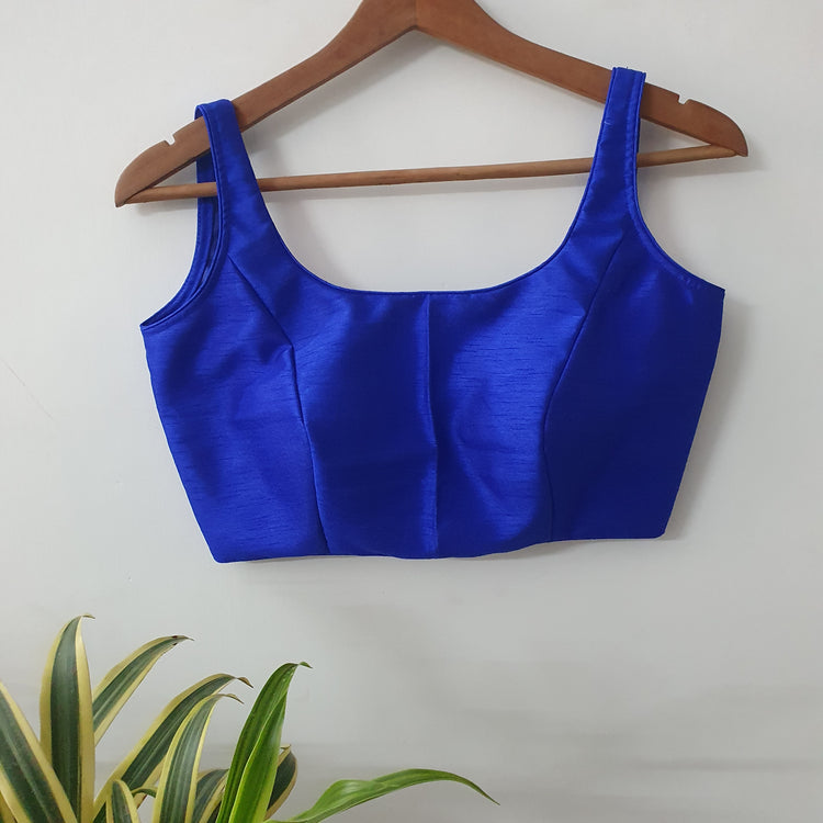 Royal Blue Sleeveless Designer Blouse