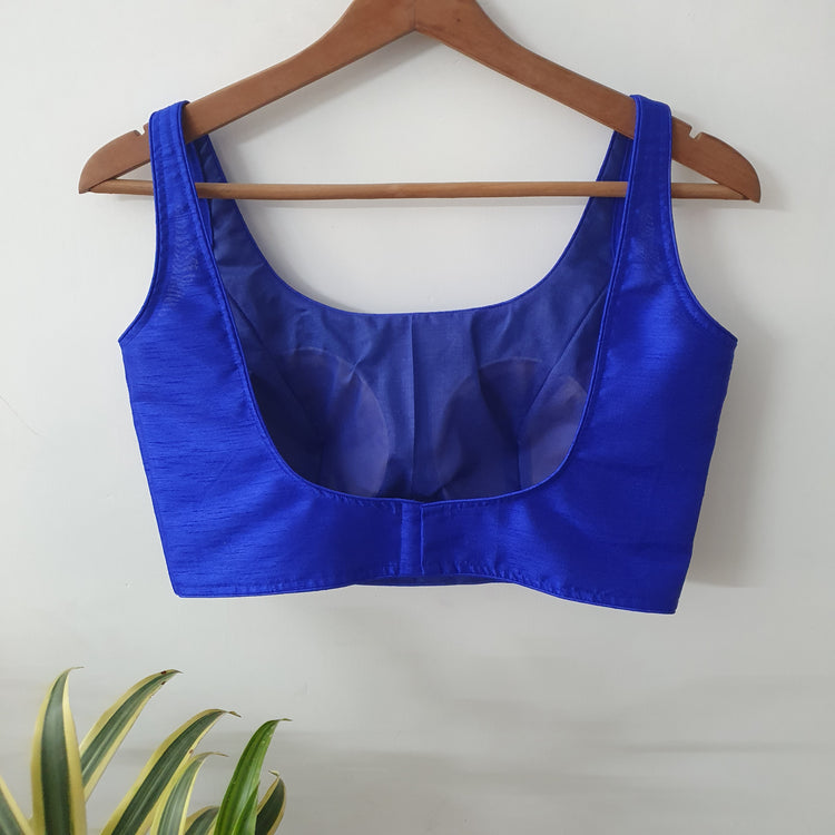Royal Blue Sleeveless Designer Blouse