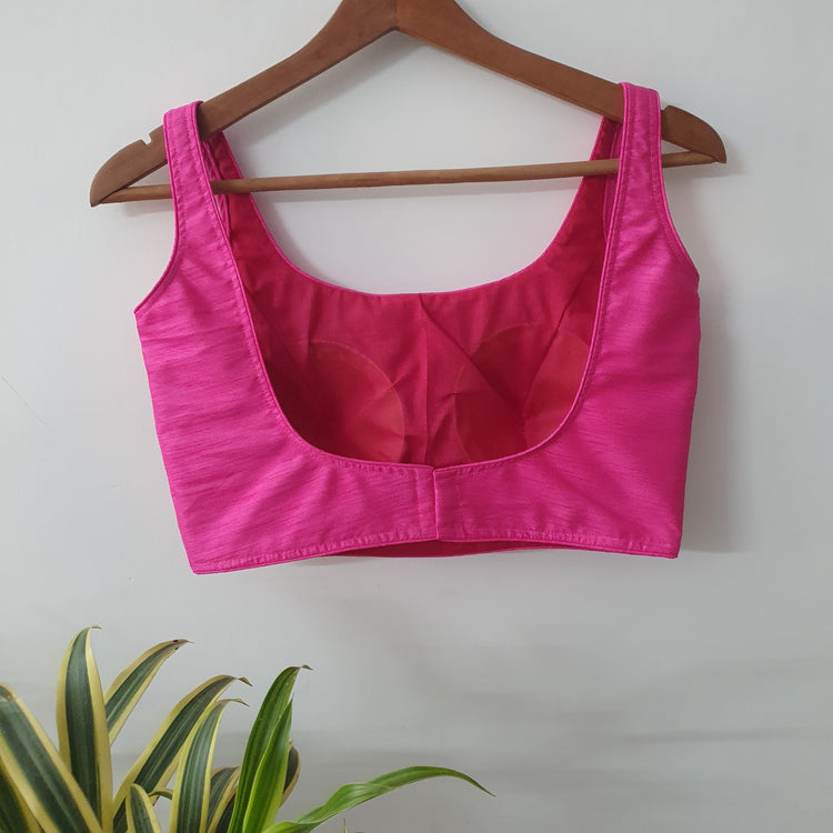 Pink Sleeveless Designer Blouse