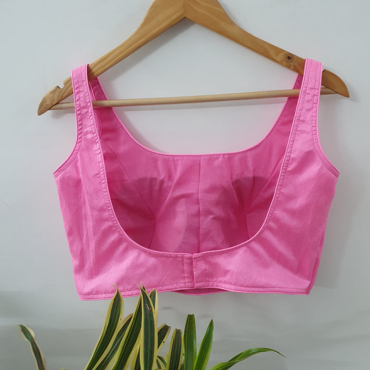 Baby Pink Sleeveless Designer Blouse