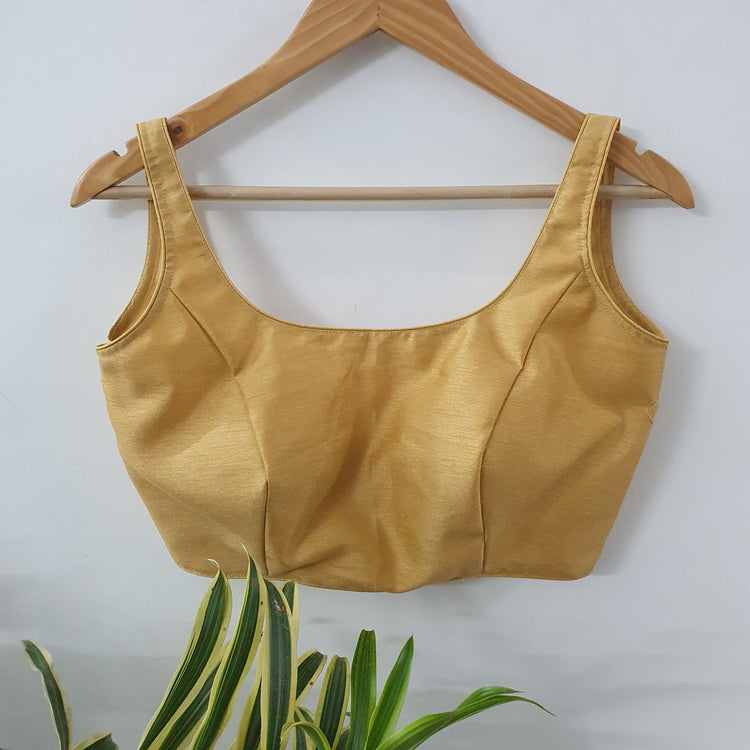 Golden Sleeveless Designer Blouse