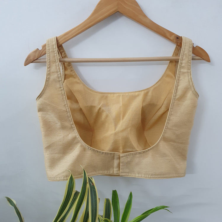Light Golden Sleeveless Designer Blouse