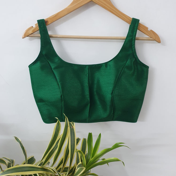 Green Sleeveless Designer Blouse