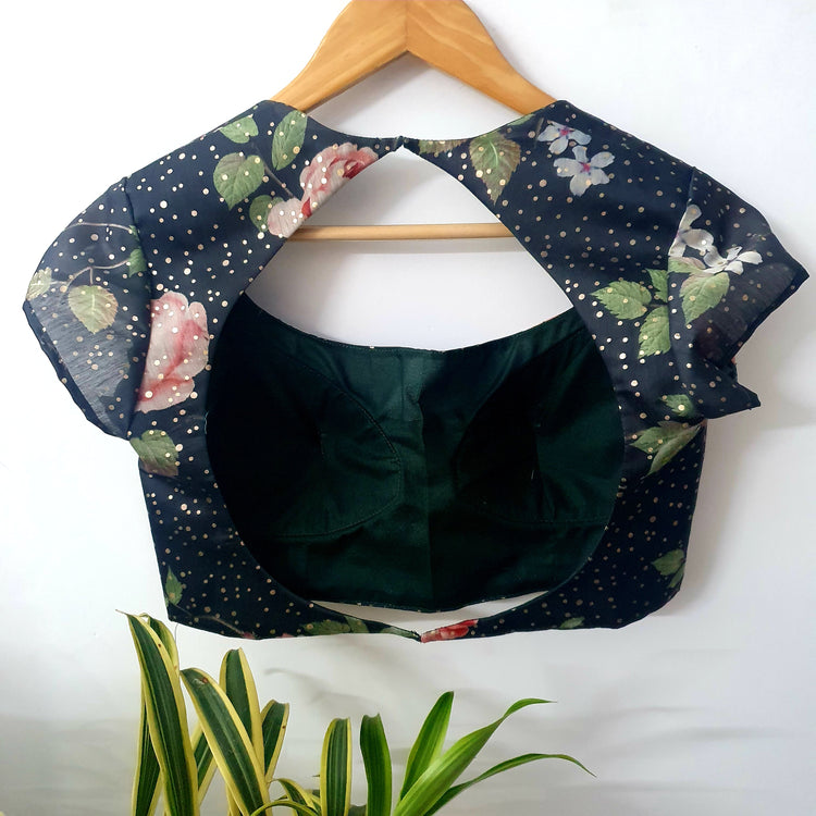 Florel Printed With Golden Dot Designer Blouse