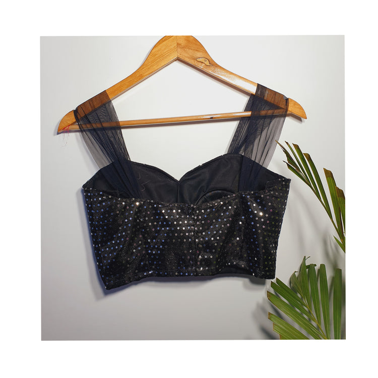 Black Net Sequence Designer Blouse