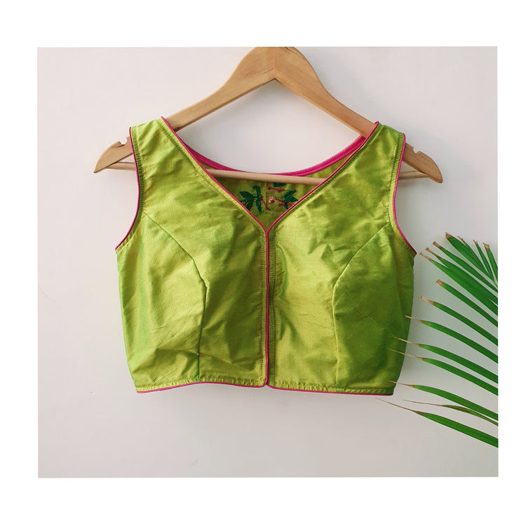 Multi-Thread Hand Embroidery Cotton Blouse