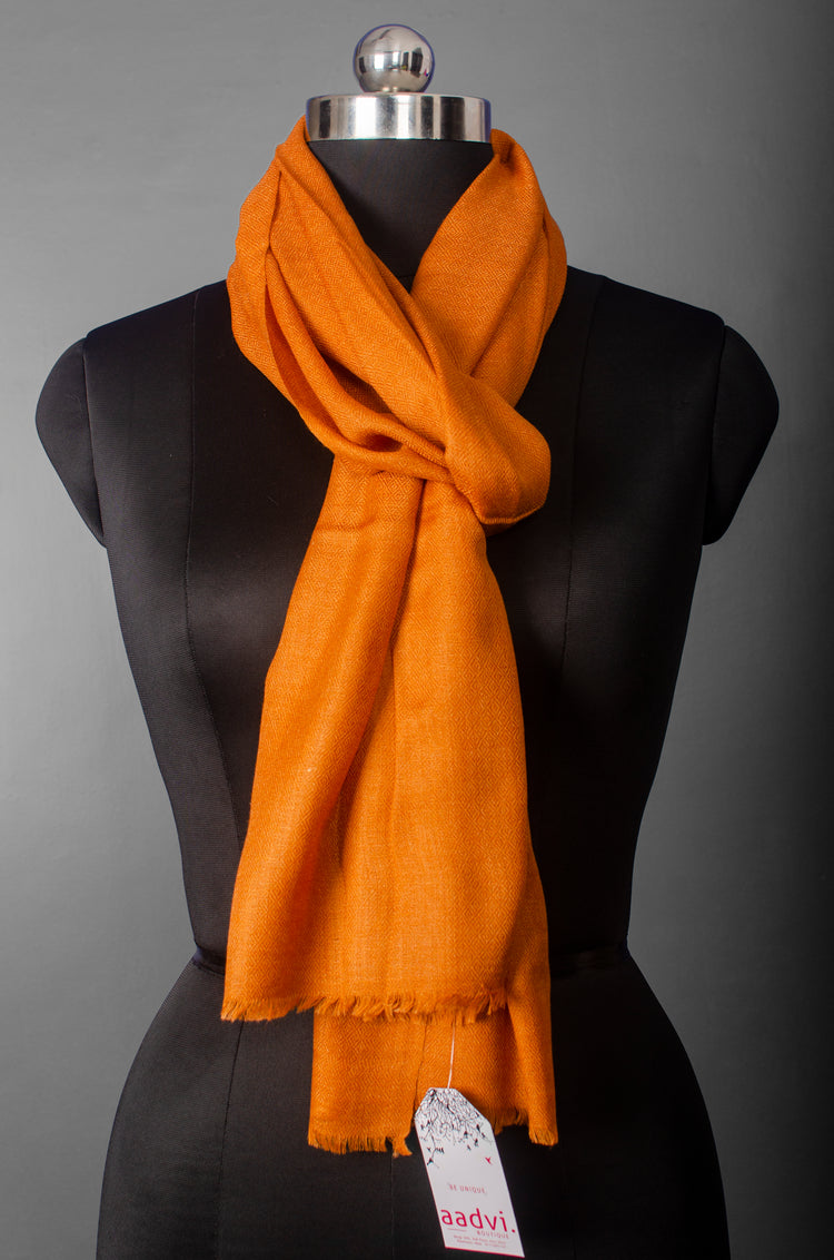 Apricot Pure Pashmina Stole