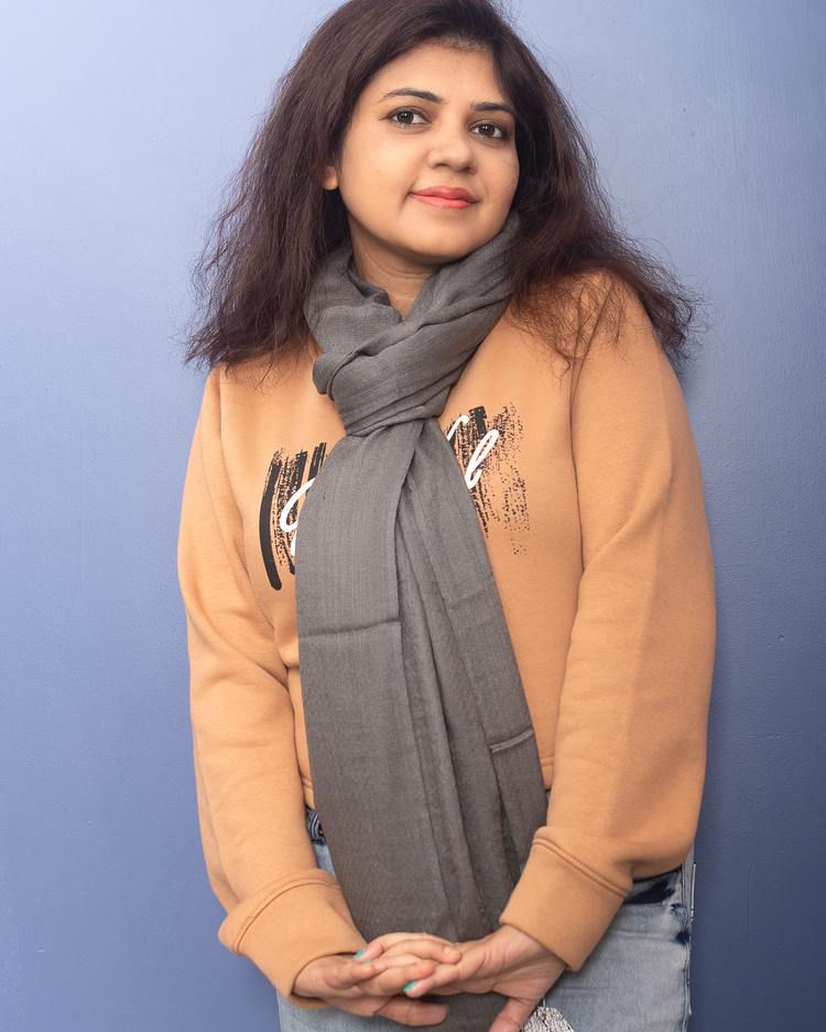 Grey Pure Pashmina Stole