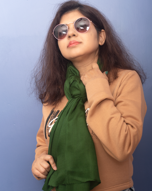 Forest Green Pure Pashmina Stole
