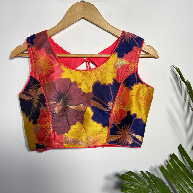 Multi Color Floral Print Designer Blouse