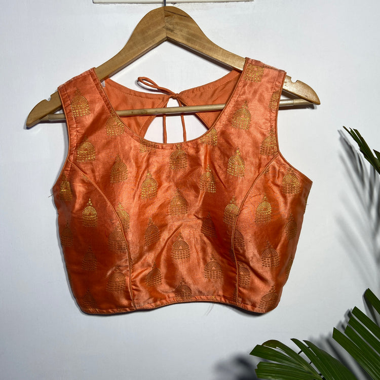 Golden Peach Silk Blouse