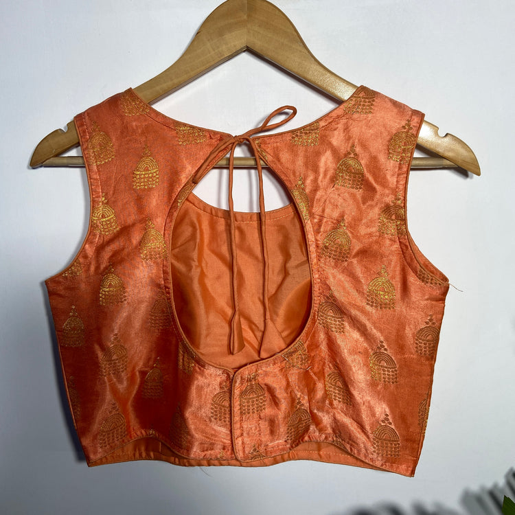 Golden Peach Silk Blouse