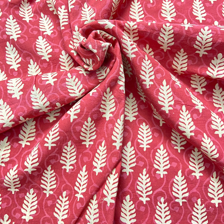 Auburn Hand Block Print on Pure Cotton Fabric