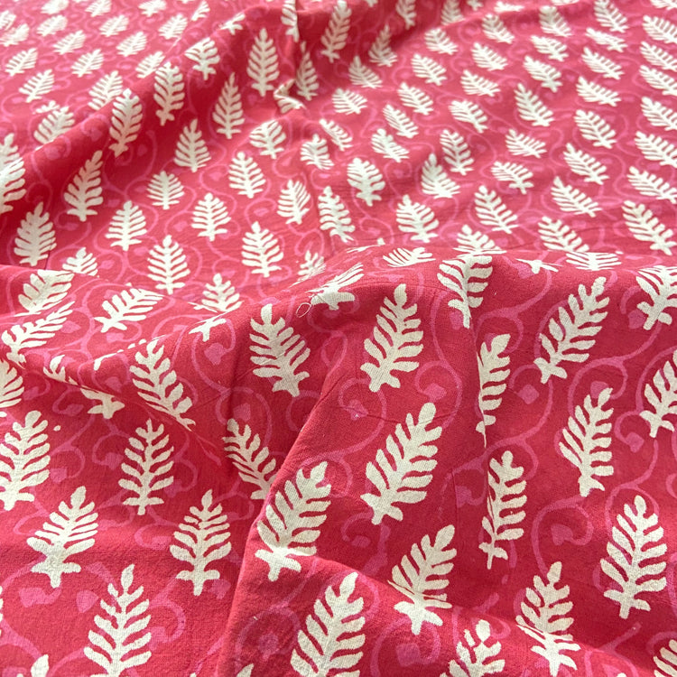 Auburn Hand Block Print on Pure Cotton Fabric