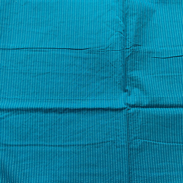 Kantha Stitch on Sky Blue Cotton Fabric