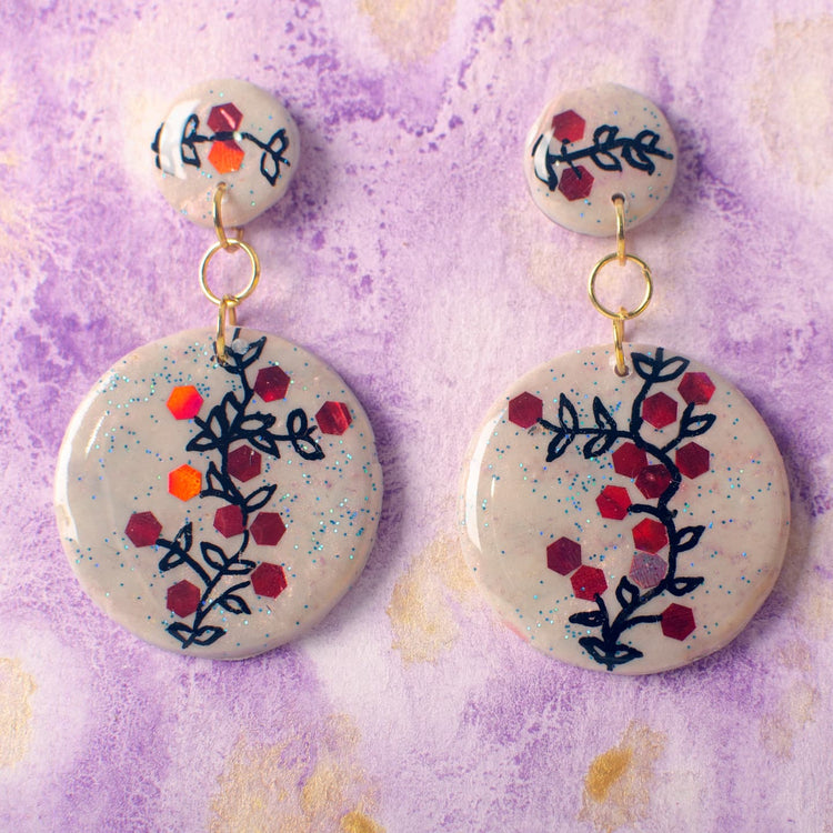 Roses - Rose Gold Drop Earrings