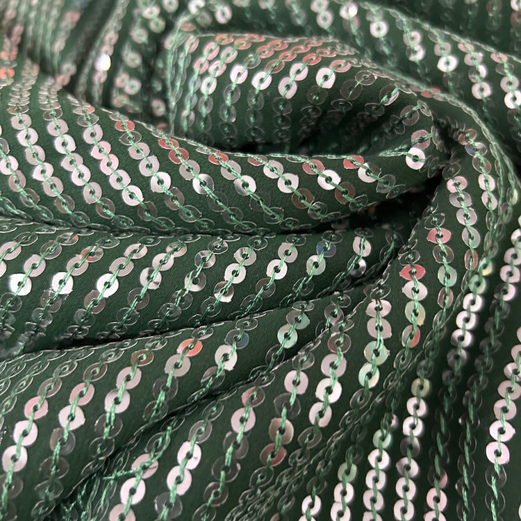 Pine Georgette With Sequin Work Fabric