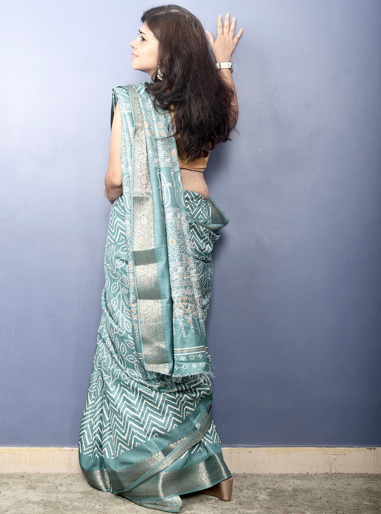 Cruise Bandhni Printed Crepe Silk Sari