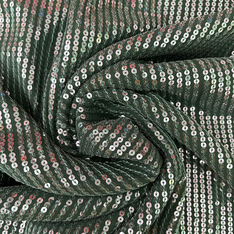 Pine Georgette With Sequin Work Fabric