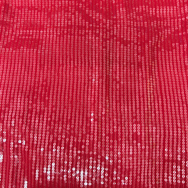 Red Georgette With Sequin Work Fabric