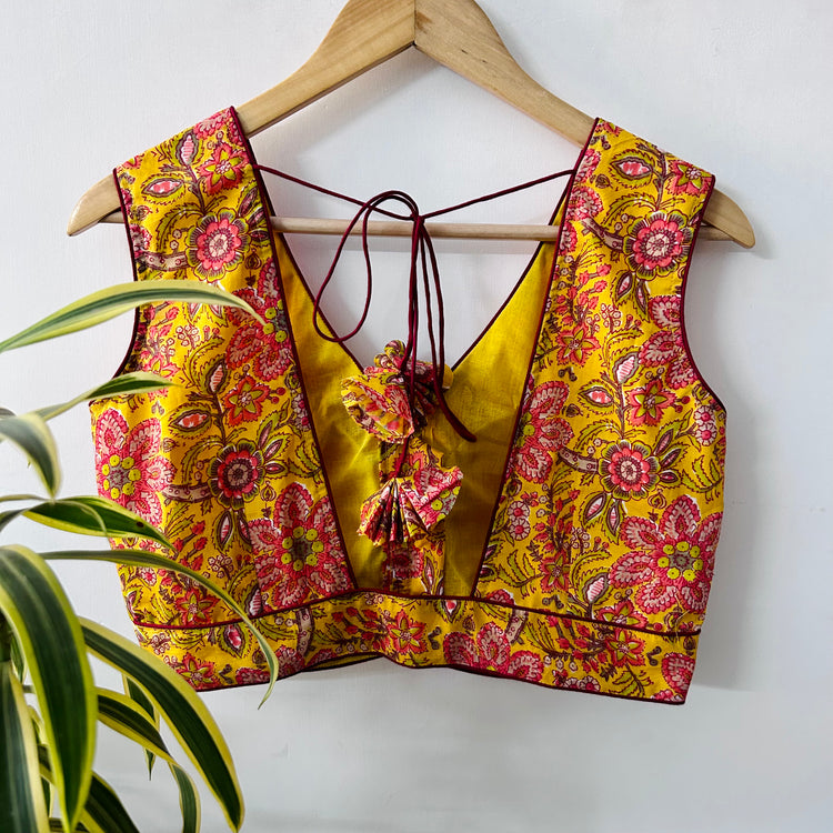 Floral Printed Cotton Designer Blouse