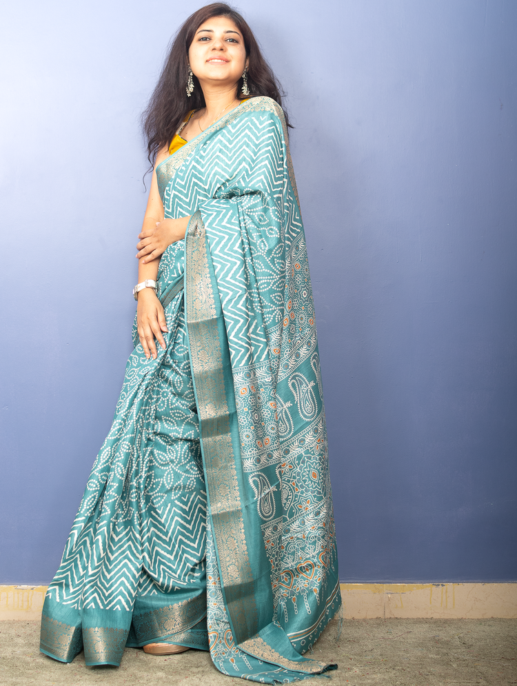 Cruise Bandhni Printed Crepe Silk Sari