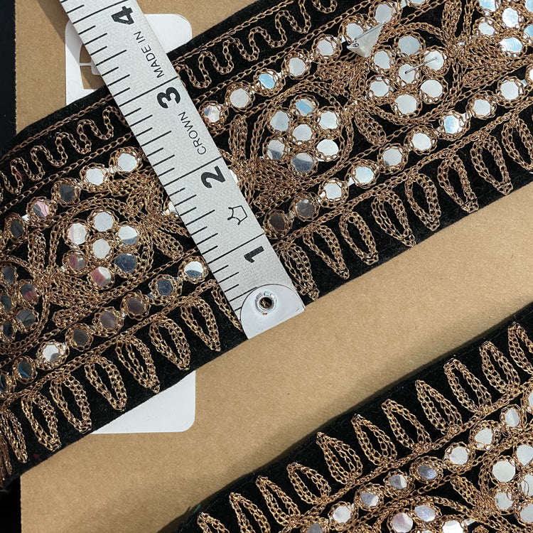 Black Embroidered Lace 9 Meters Roll