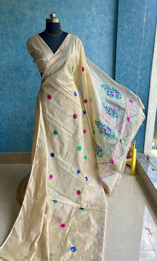 Phulkari- Beige -Hand Thread Work