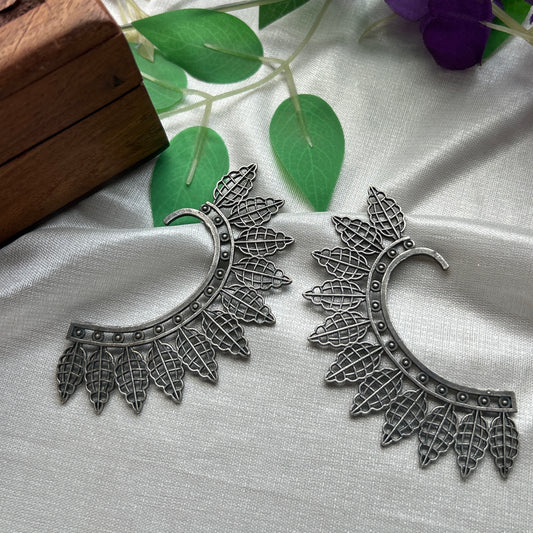 The Royal Jali Leaf Ear Cuffs