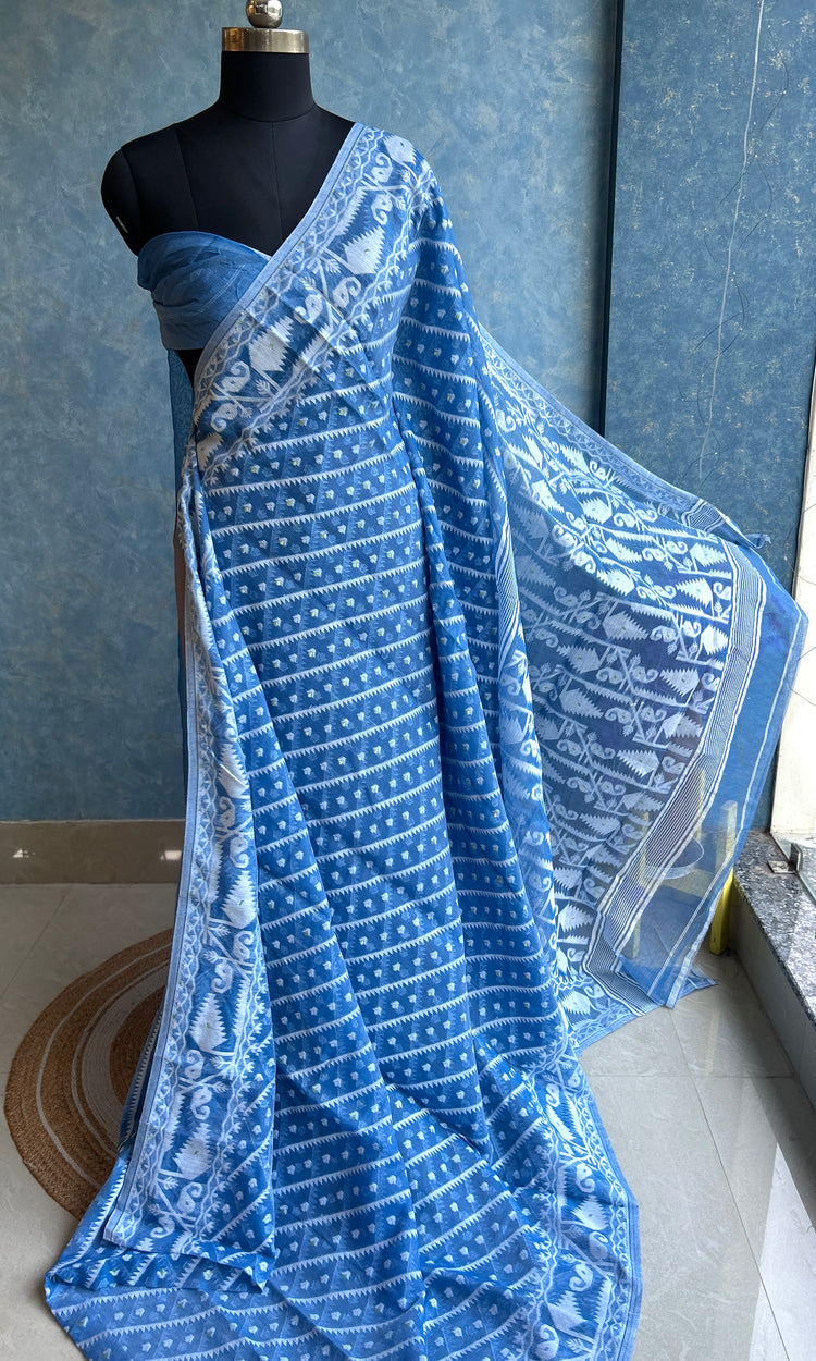 Powder Blue Dhakai Jamdani