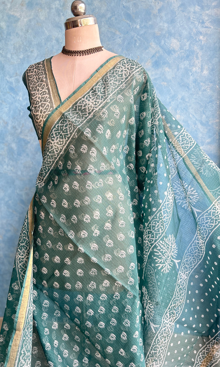 Deep HandBlock Printed Kota Sari