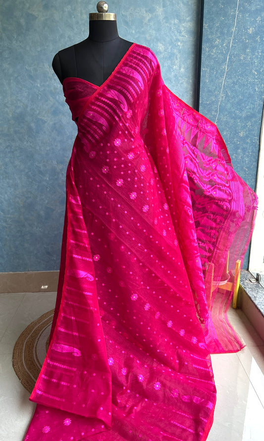 Raspberry Dhakai Jamdani
