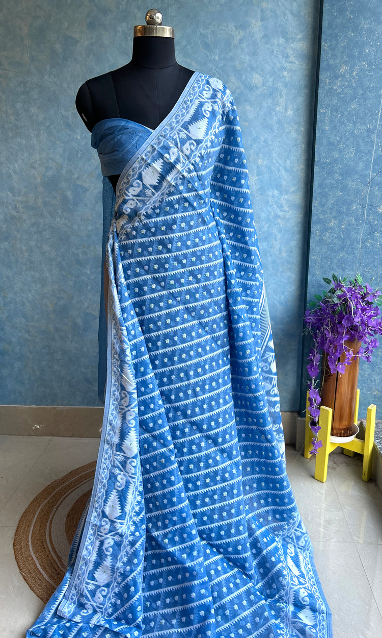 Powder Blue Dhakai Jamdani