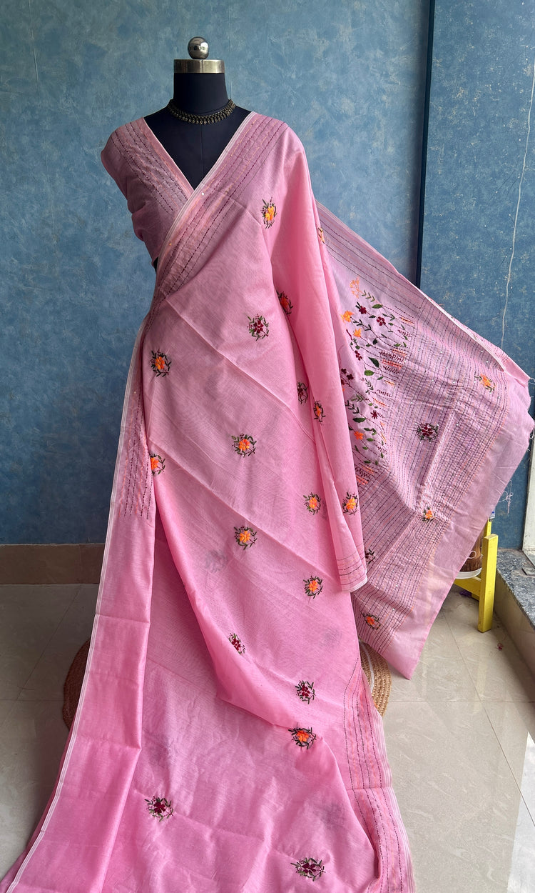 Phulkari- Pastel Pink -Hand Thread Work