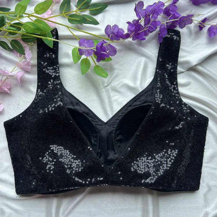 Black sequin Designer Blouse