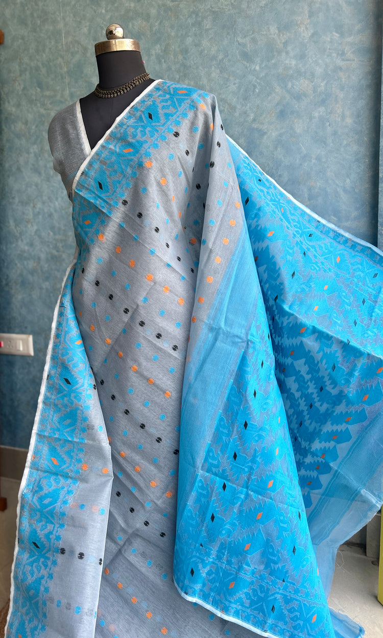 Grey-Sky Bengal Jamdani