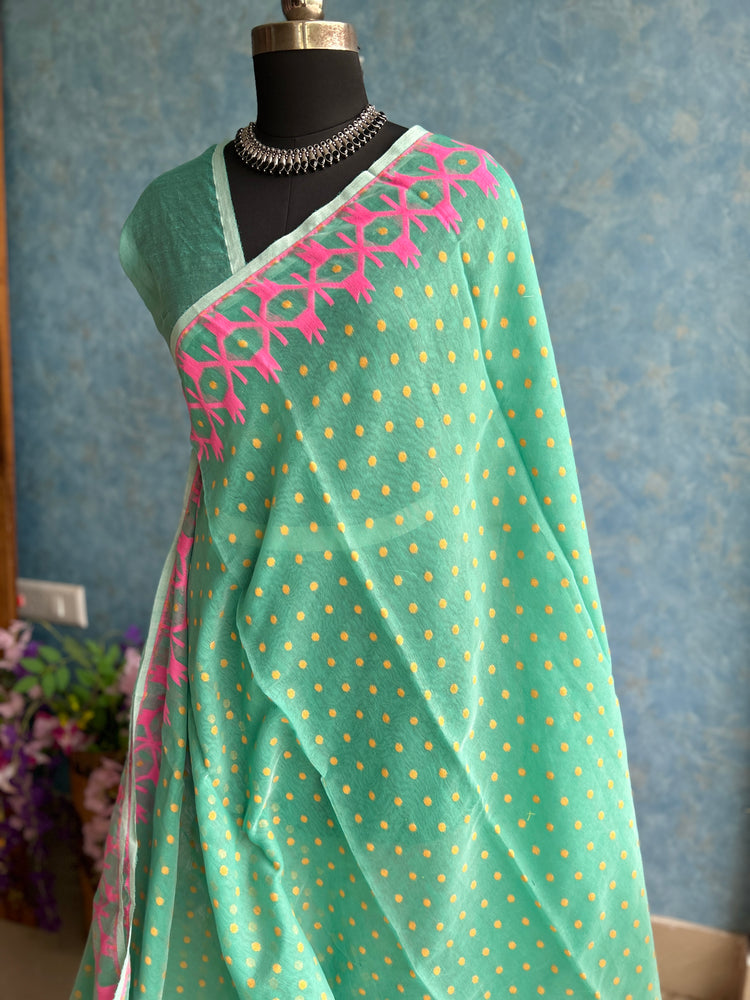 Mint Green Soft Dhakai Jamdani