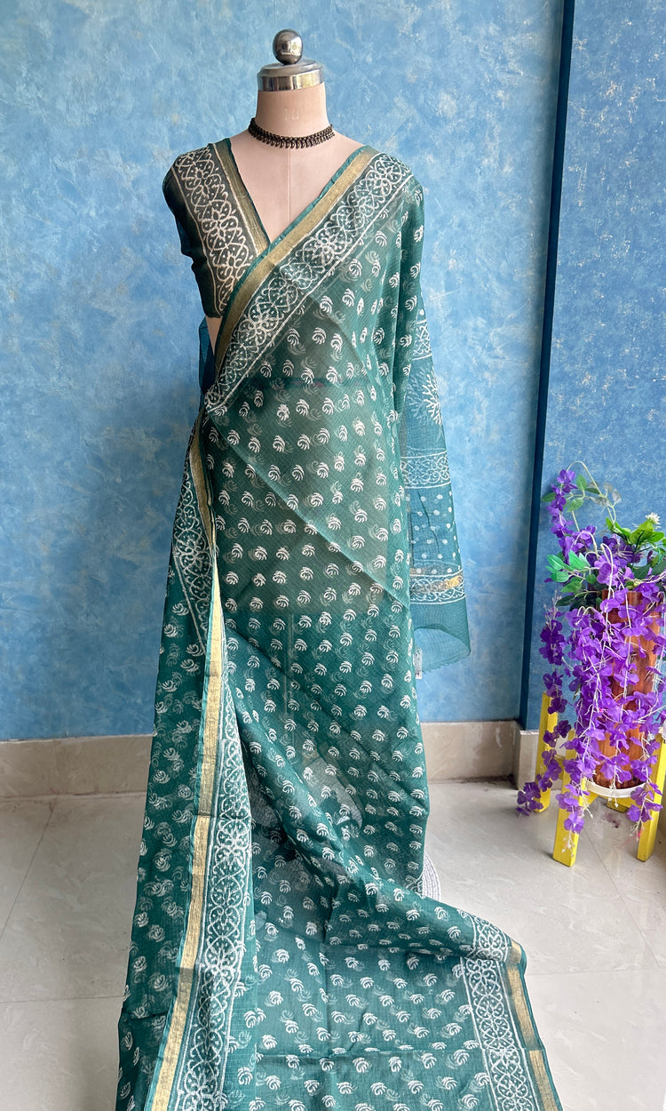 Deep HandBlock Printed Kota Sari