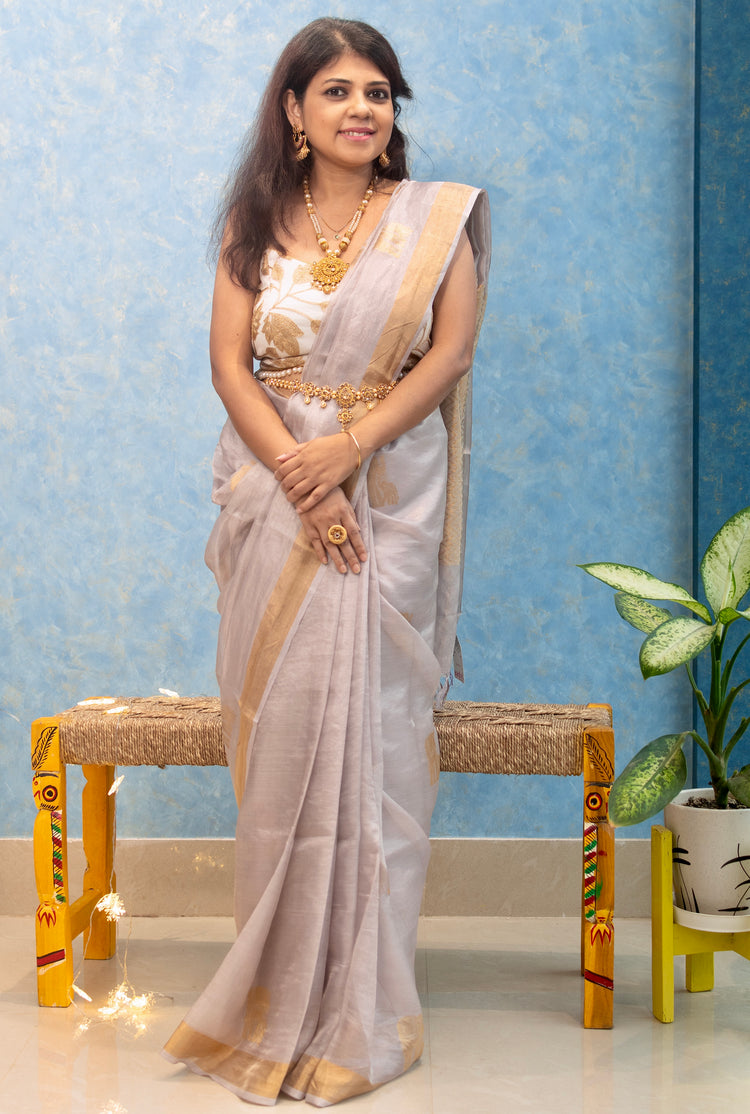 Daisy Tissue Tussar Silk Sari