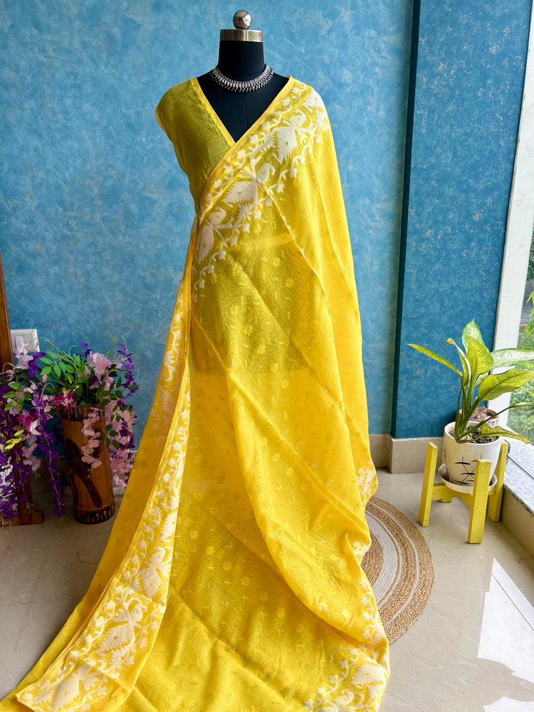 Yellow Soft Dhakai Jamdani